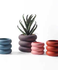 Round Rolls Ceramic Plant Pot